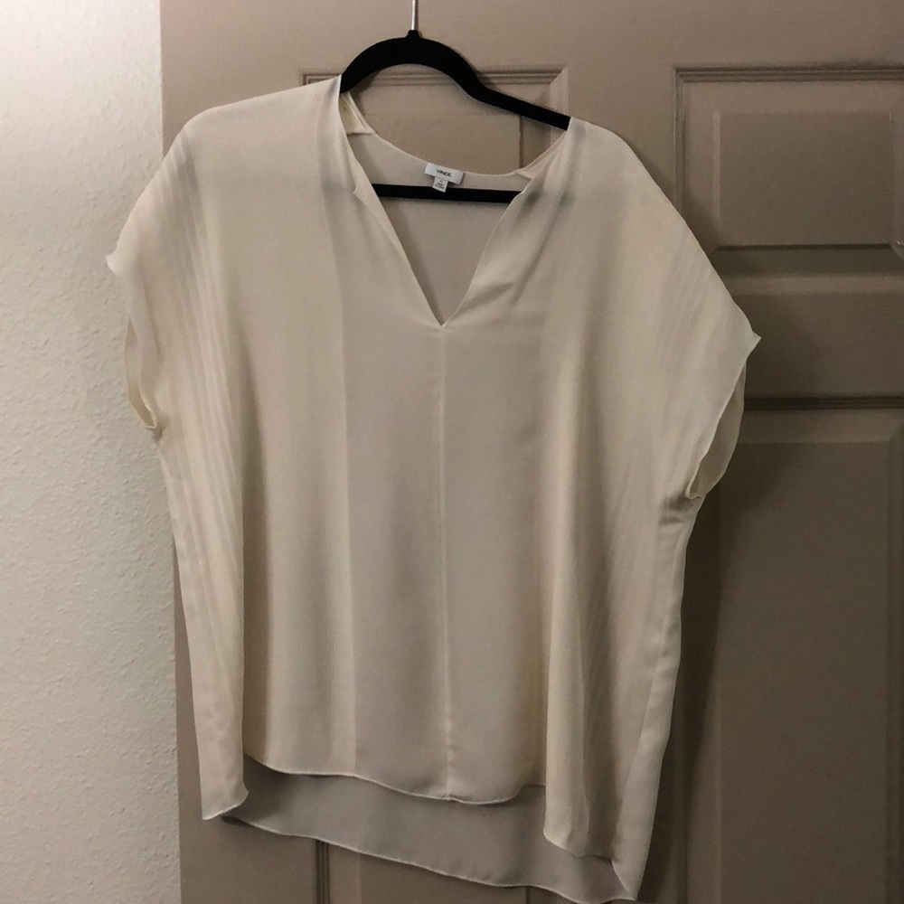 Vince silk pin tuck blouse size medium